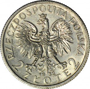 2 oro 1932, testa, coniato