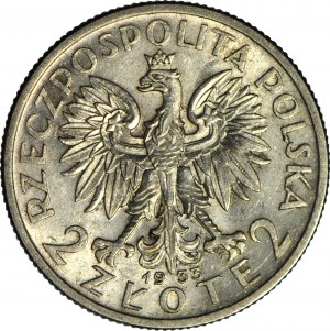 2 oro 1933, Testa, coniato