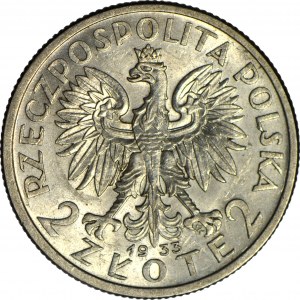 2 Gold 1933, Kopf, geprägt