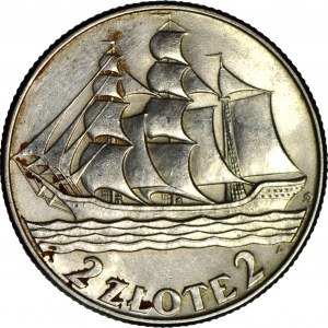 2 Gold 1936, Segelschiff, postfrisch