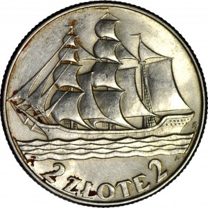 2 Gold 1936, Sailing ship, minted
