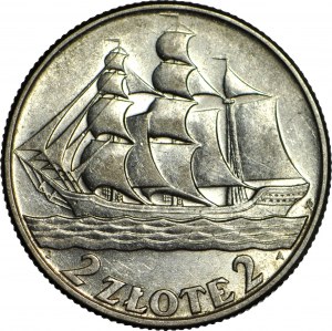 2 Gold 1936, Sailing ship, circular