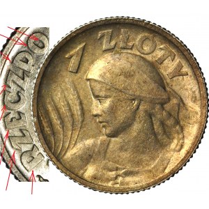 1 złoty 1924, Żniwiarka, (Paryż), mennicza, DOUBLE DIE