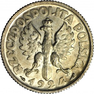 1 Oro 1924, Harvester, (Parigi), zecca, DOPPIO DIE