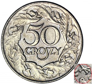 RRR-, 50 groszy 1938 NIKLOWANE, 