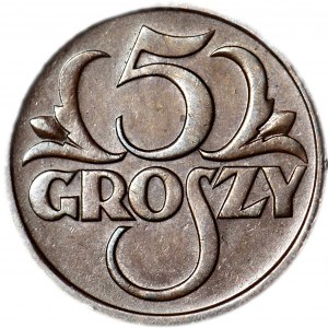 5 groszy 1928, menta