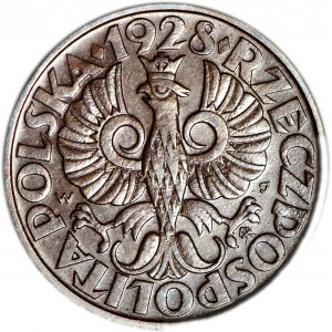 5 pennies 1928, minted