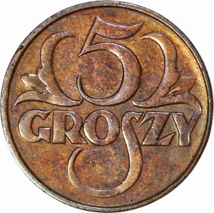 5 groszy 1930, rzadki rocznik, mennicze