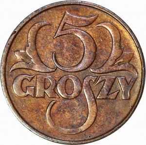 5 pennies 1930, rare vintage, minted