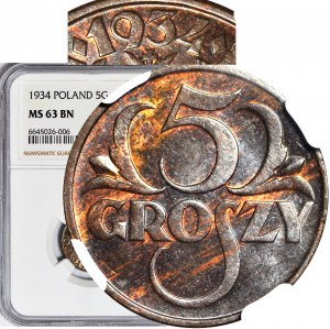 5 pennies 1934, LE PLUS, 2ème exemplaire MAX