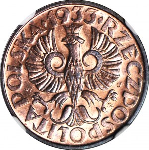 2 haléře 1933, mincovní, barva RB