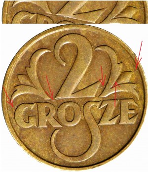 RR-, 2 pennies 1933, rarest vintage, STEMPLE BREAKING