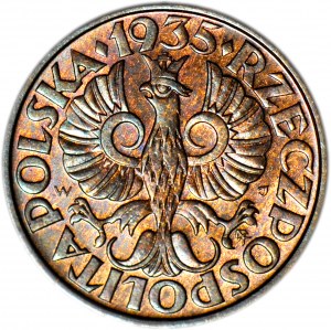 2 pennies 1935, minted