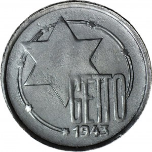 Ghetto, 10 Marek 1943, Al-Mg, non oblitéré, variété 2/2, version sombre