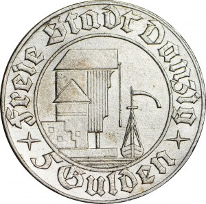 Freie Stadt Danzig, 5 guldenov 1932, Żuraw