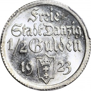 Slobodné mesto Gdansk, 1/2 gulden 1923, razené