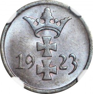 Free City of Gdansk, 1 fenig 1923, mint, color BN