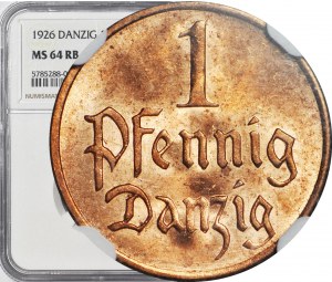 Freie Stadt Danzig, 1 fenig 1926, mincovna, barva RB