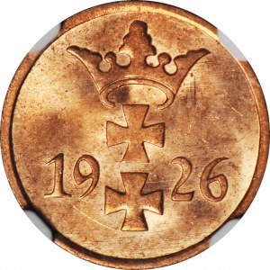 Free City of Gdansk, 1 fenig 1926, mint, color RB