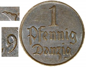 RR-, WMG, 1 fenig 1929, mint, rarest vintage, doubled stamp drawing - DOUBLE DIE