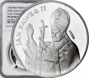 10,000 gold 1987, John Paul II, pastoral, SAMPLE NIKIEL