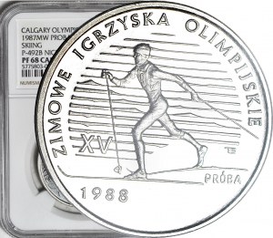 1000 złotych 1987, PRÓBA, nikiel, Zimowe Igrzyska Olimpijskie - Calgary