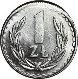 RR-, 1 złoty 1986, DESTRUKT, niecentryczne bicie, rant gładki
