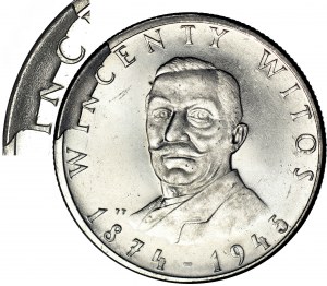 RR-, 100 złotych 1984 Witos, DESTRUKT, WIELKIE wykruszenie stempla