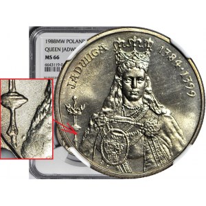 R-, 100 zloty 1988, Warsaw, Jadwiga, WITHOUT PROJECTOR MONOGRAMS