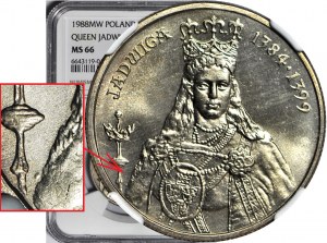 R-, 100 zloty 1988, Varsavia, Jadwiga, SENZA MONOGRAMMA DEL PROGETTISTA