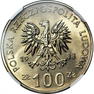 R-, 100 zloty 1988, Warsaw, Jadwiga, WITHOUT PROJECTOR MONOGRAMS