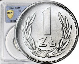 1 Zloty 1967, seltener Jahrgang, postfrisch