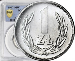 1 zlotý 1967, vzácny ročník, mincový