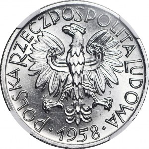 5 złotych 1958, Rybak, wąska 8, wyśmienite