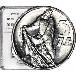 5 gold 1974, Fisherman, mint