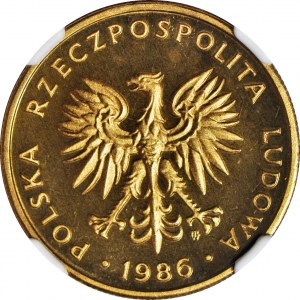 5 złotych 1986, nakład 5 tys., LUSTRZANE