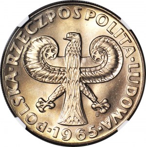 10 gold 1965, Large column, minted