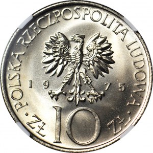 10 zlatých 1975, Mickiewicz, mincovňa, jediná v MS69!!!