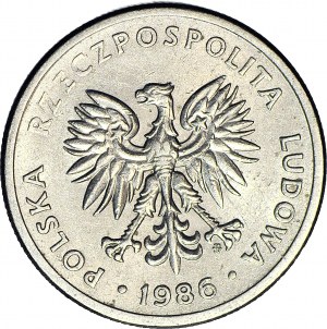 RR-, 20 złotych 1986, SZEROKA DATA, rzadkość