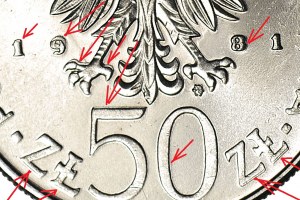 RR-, 50 zloty 1981, Wladyslaw Sikorski, DOUBLE DIE obverse