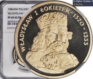 100 zloty 1986 Wladyslaw Lokietek, mintage of 5 thousand, LUSTRADE