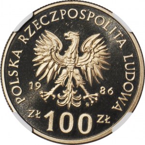 100 zlotých 1986 Wladyslaw Lokietek, náklad 5 000 kusů, LUSTERS