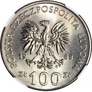 100 gold 1988, Greater Poland Uprising, minted