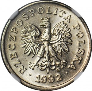 20 groszy 1992 MW, Varšava, mincovna