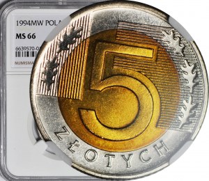 5 gold 1994, mint