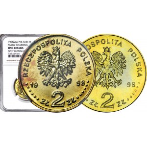 RR-, 2 złote 1998, Nagano, DESTRUKT, płynący stempel awersu