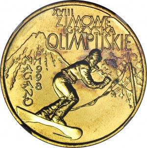 RR-, 2 zlaté 1998, Nagano, DESTRUKT, tekoucí averzní známka