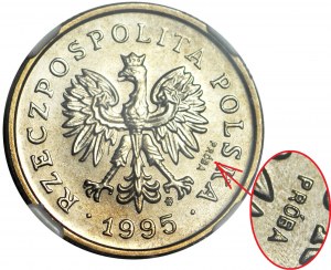 RRR-, 1 złoty 1995, PRÓBA MIEDZIONIKIEL, ekstremalnie rzadkie