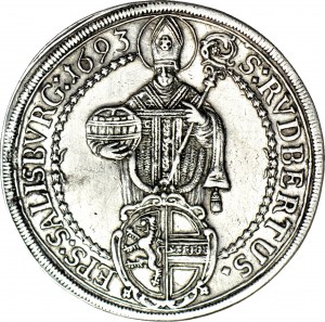 Austria, Jan Ernest graf Thun i Hohenstein, tallero 1693, Salisburgo