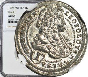 Austria, Leopold I, 1 krajcary 1699, Wiedeń, menniczy